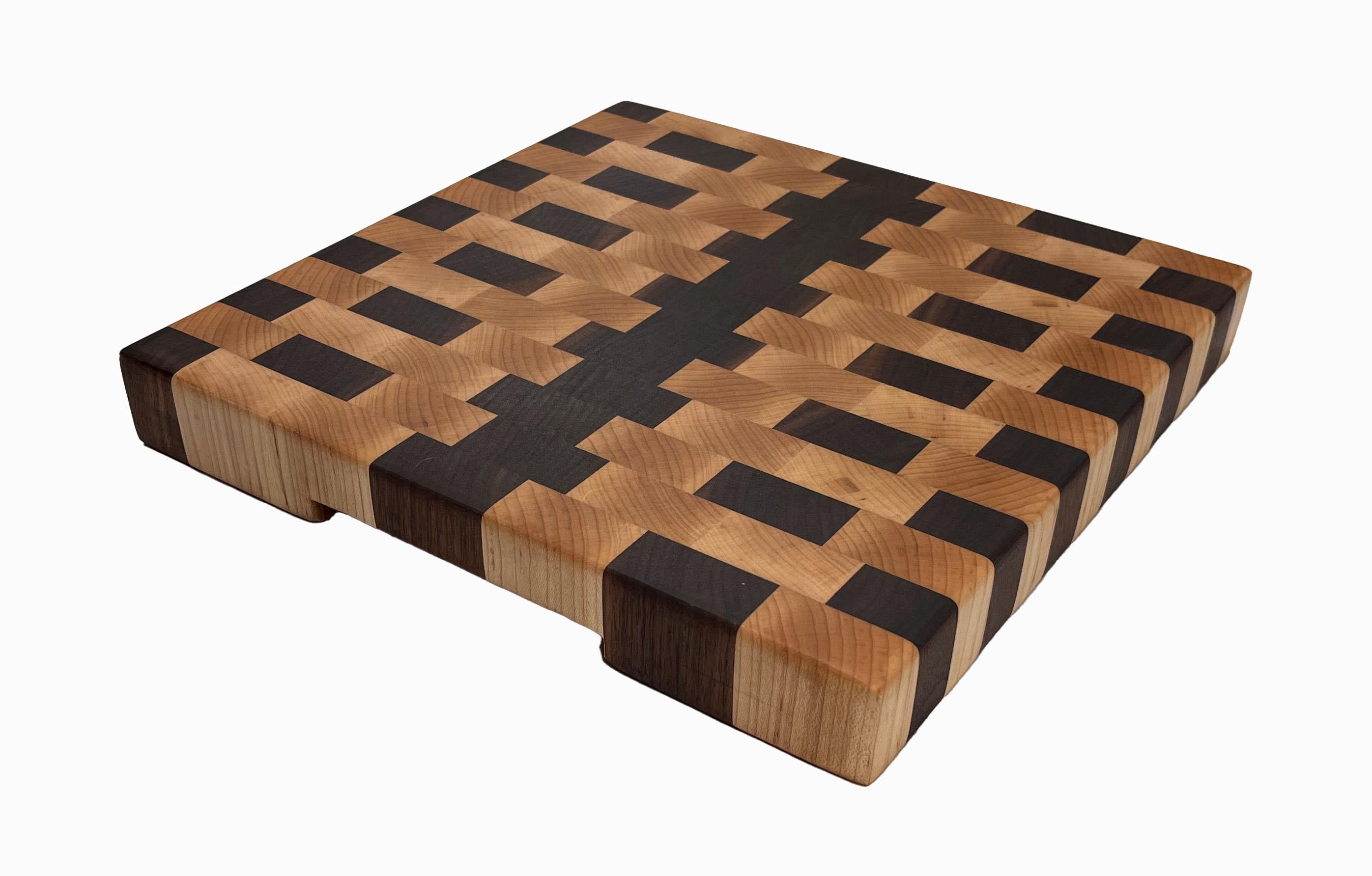 Handcrafted Walnut & Maple Cutting Board: 12" Butcher Block