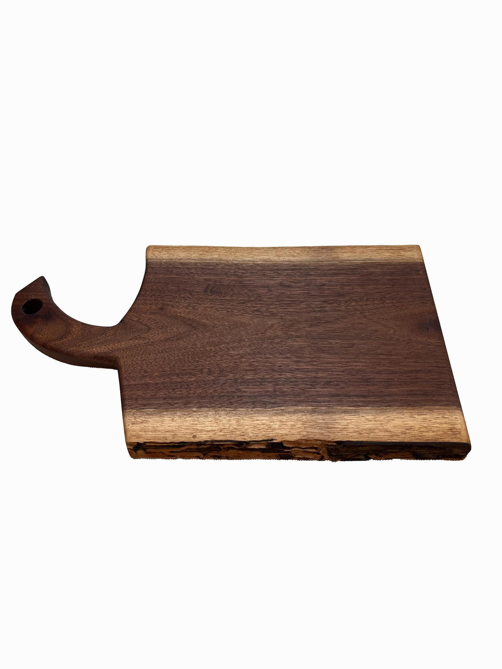 Handcrafted Black Walnut Charcuterie Board: Live Edge Serving Board with Handle