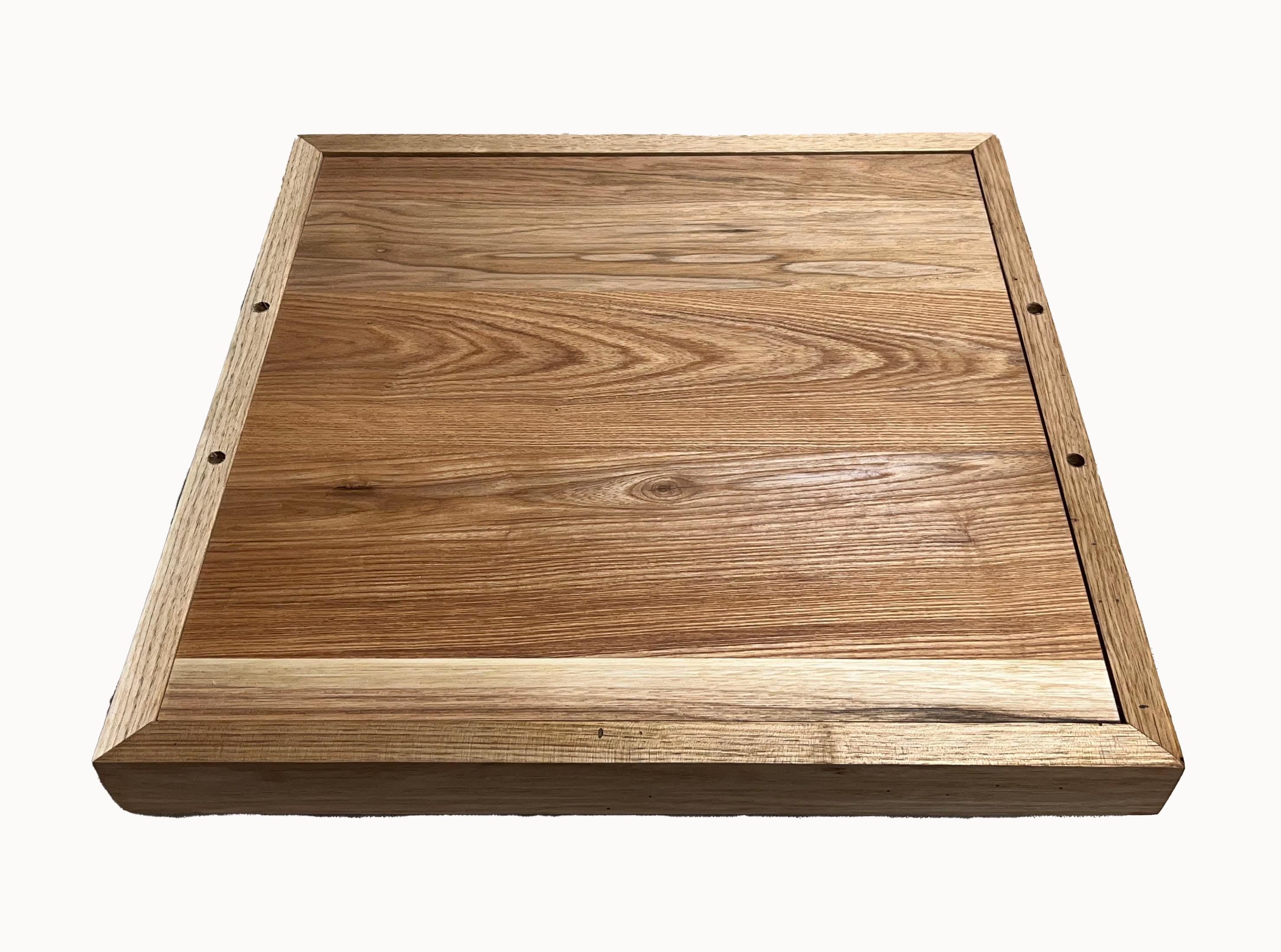 Handcrafted Butternut Wood Ottoman Tray – Nickel-Plated Handles, Home Decor