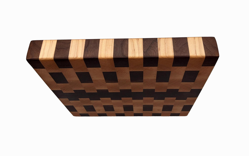 Handcrafted Walnut & Maple Cutting Board: 12" Butcher Block