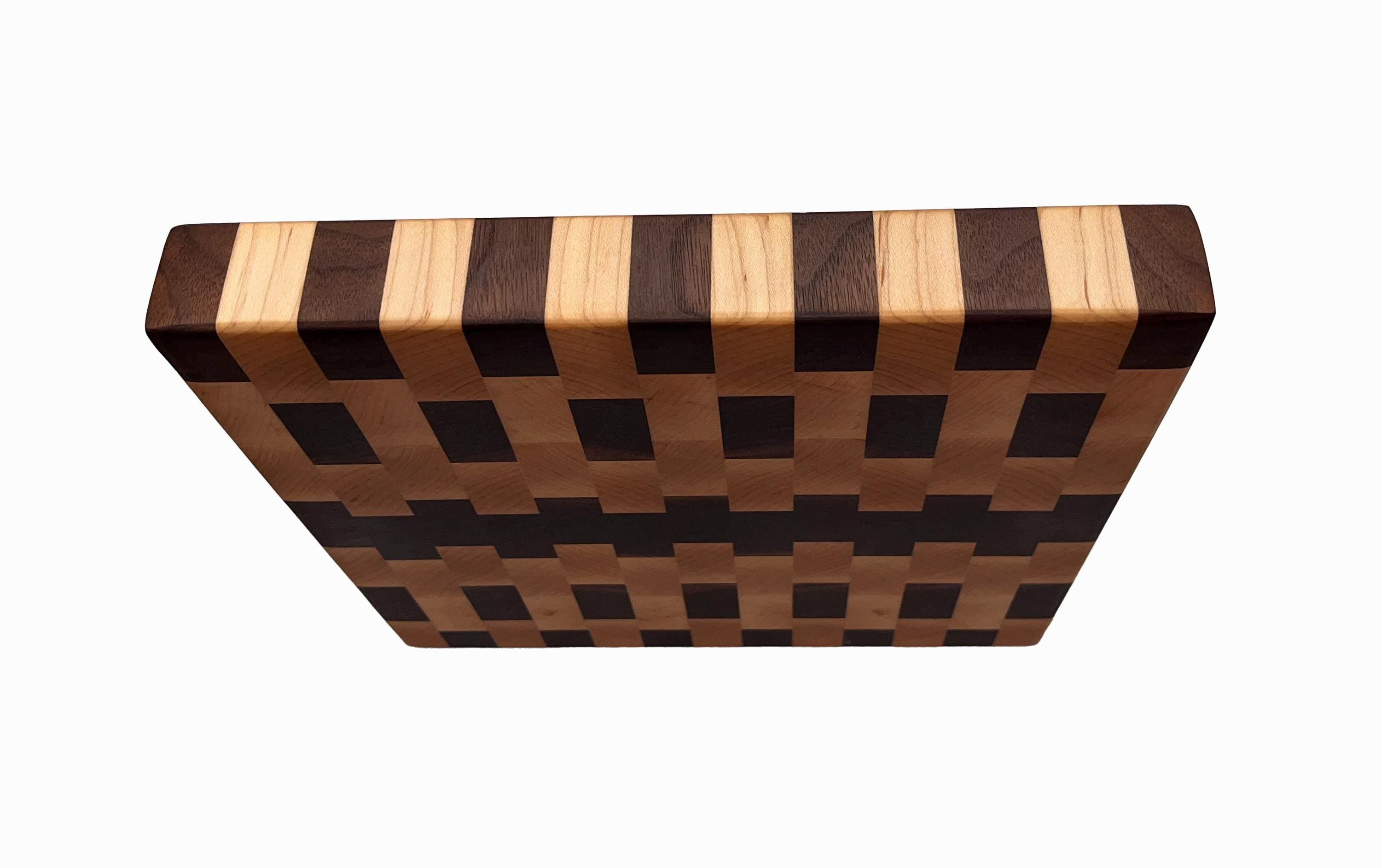 Handcrafted Walnut & Maple Cutting Board: 12" Butcher Block
