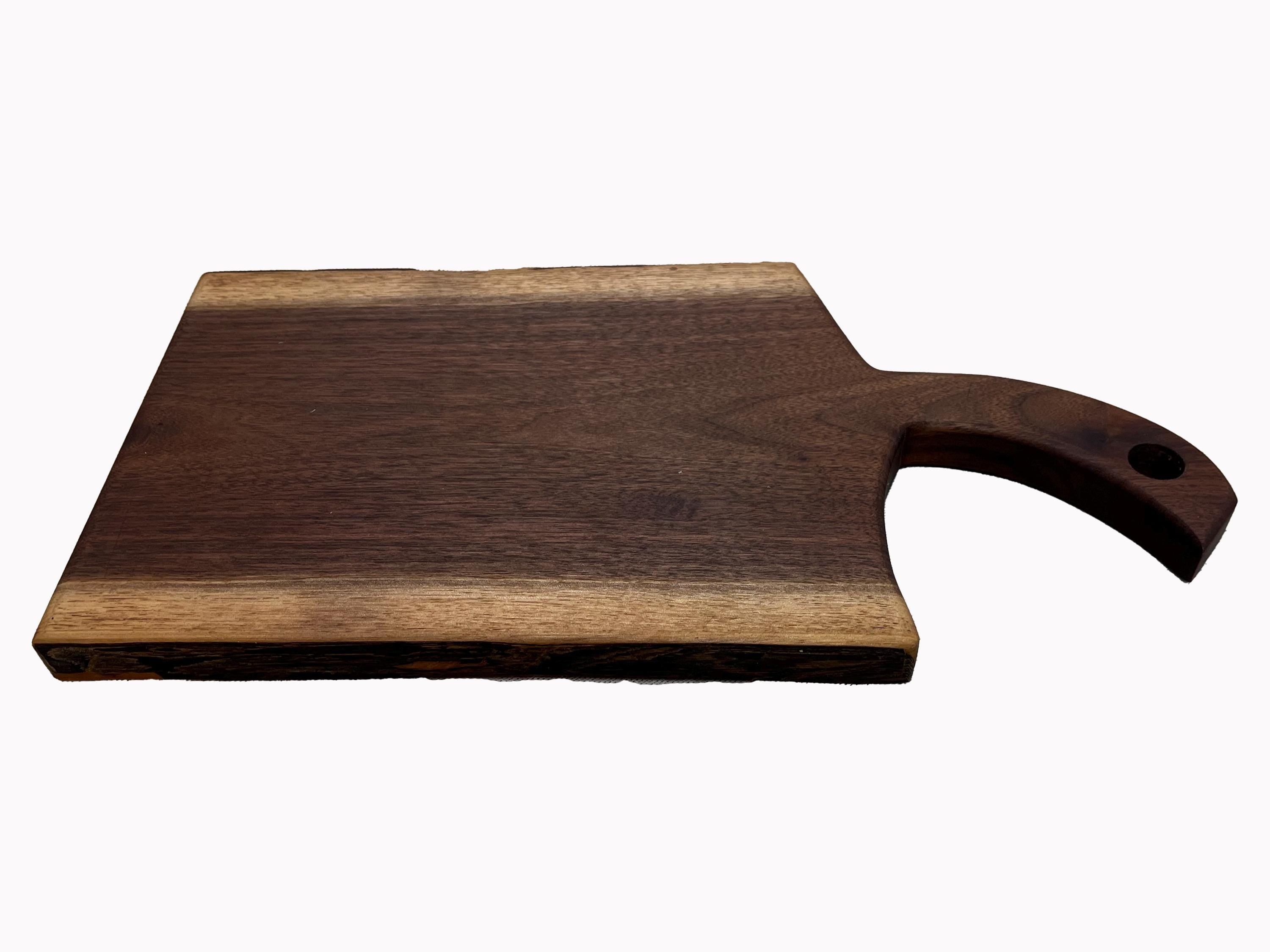Handcrafted Black Walnut Charcuterie Board: Live Edge Serving Board with Handle