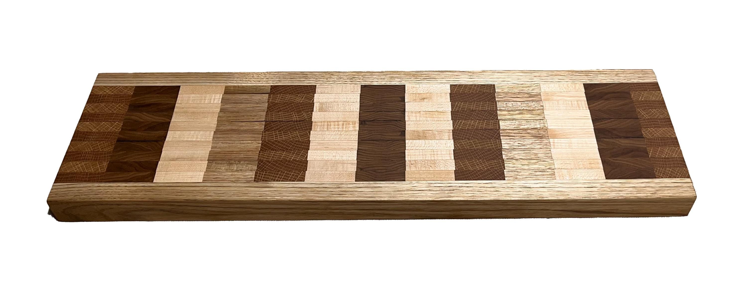 Handcrafted Hardwood Serving Tray, Charcuterie Board with Mitered Handles (7x24)