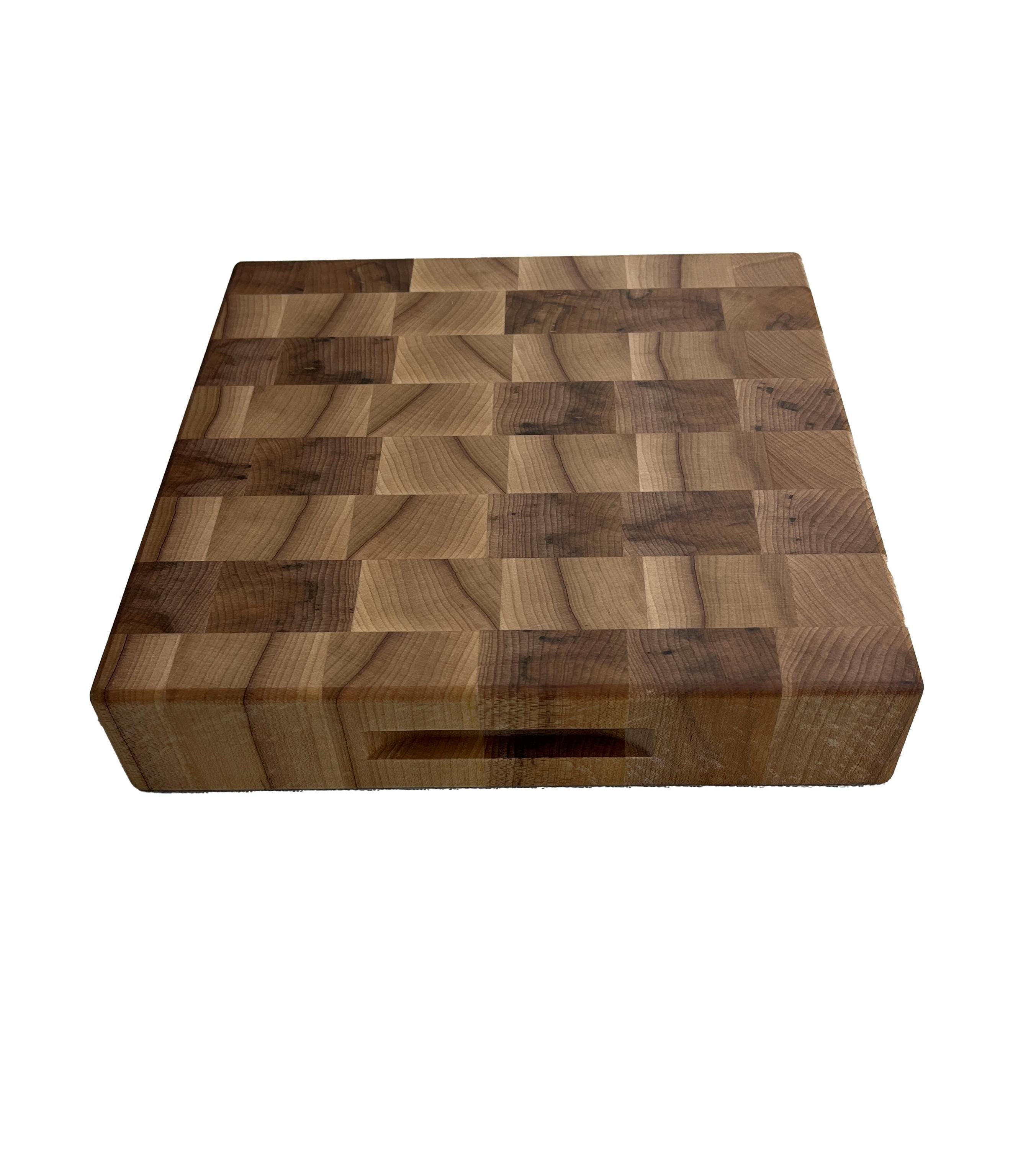 Handmade Maple End Grain Cutting Board: 10x10x2 Chopping Block