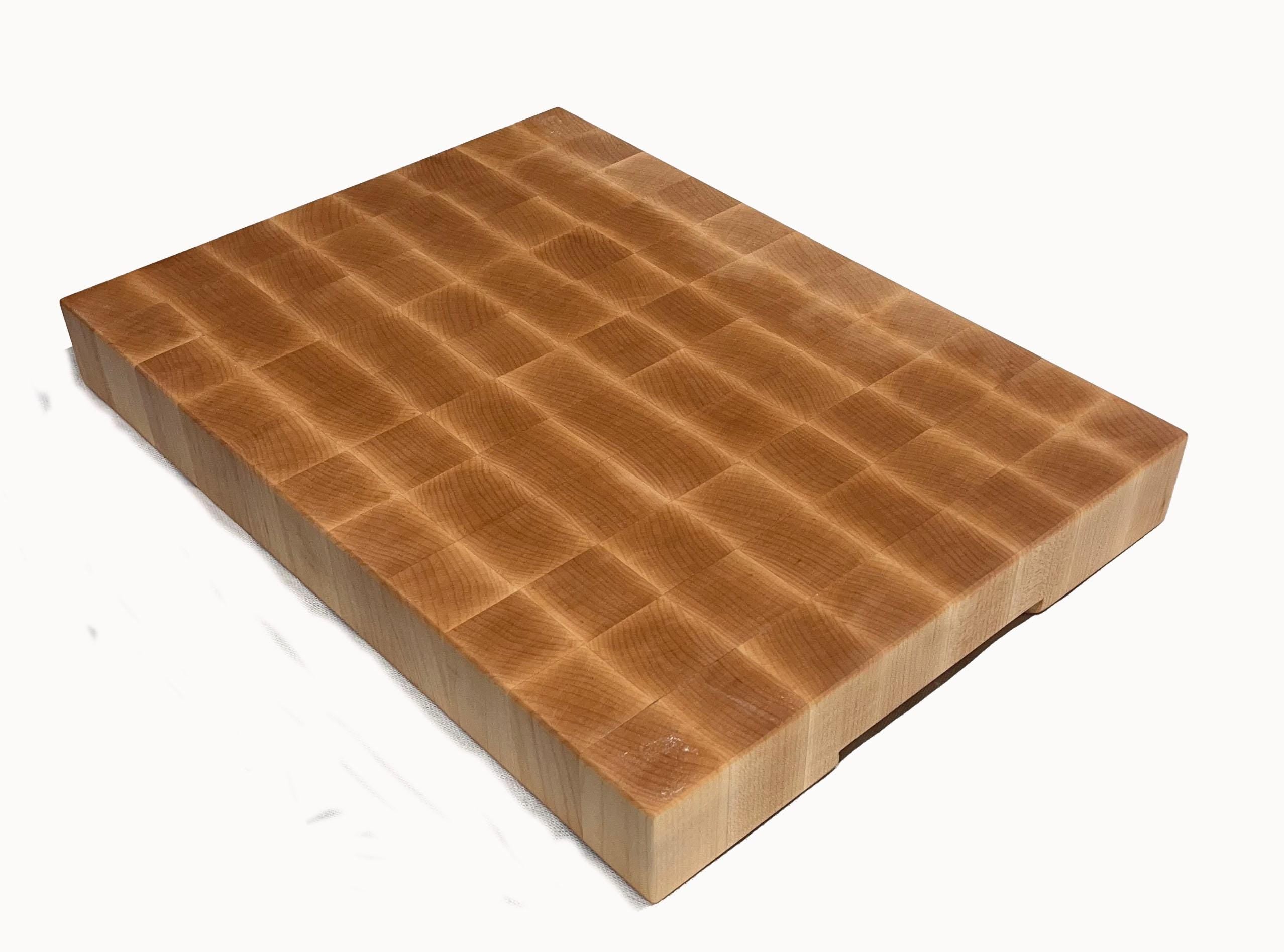 End Grain Maple Chopping Block Handmade Butcher Block Heavy-Duty Cutting Board 15x20x2.25"