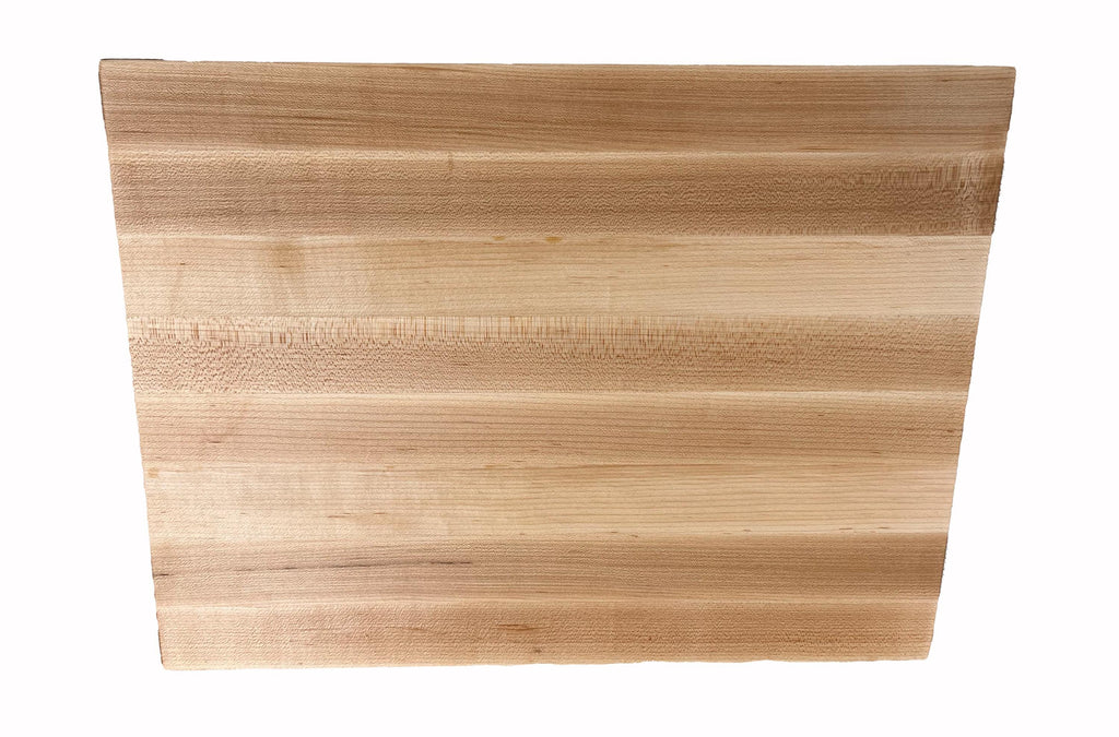 Maple Edge Grain Cutting Board – Handmade Large Baking Board With Routed Handles 15x20