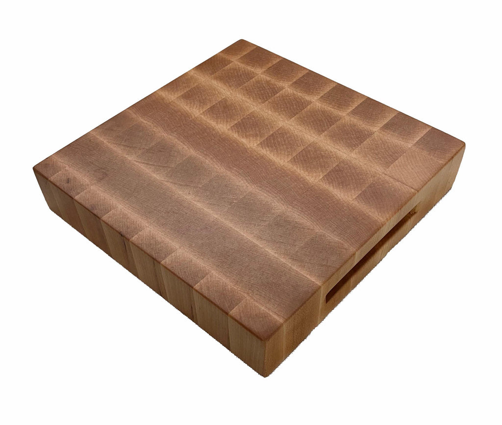 Handmade Maple End Grain Cutting Board – Butcher Block with Mitered Handles