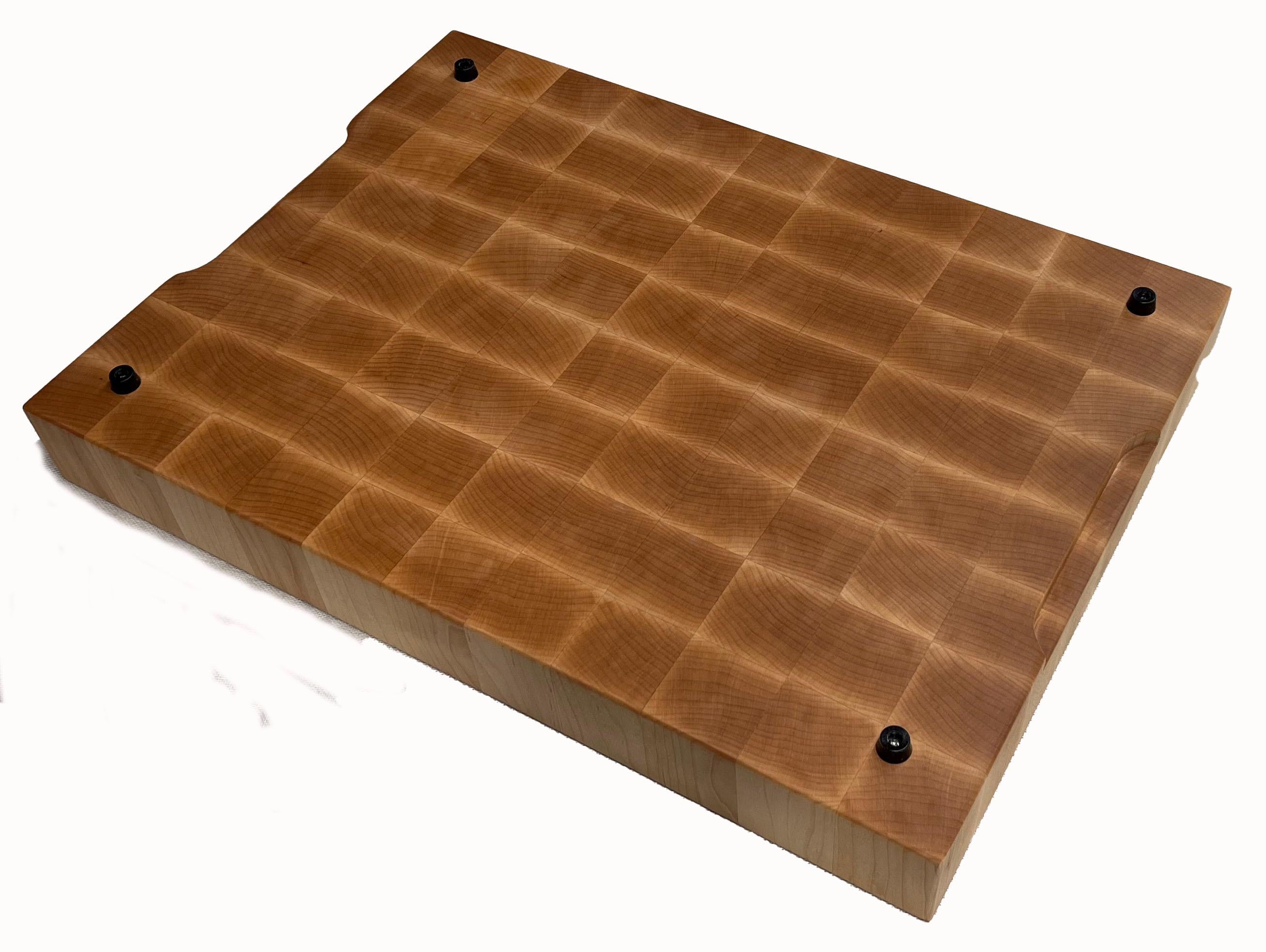 End Grain Maple Chopping Block Handmade Butcher Block Heavy-Duty Cutting Board 15x20x2.25"