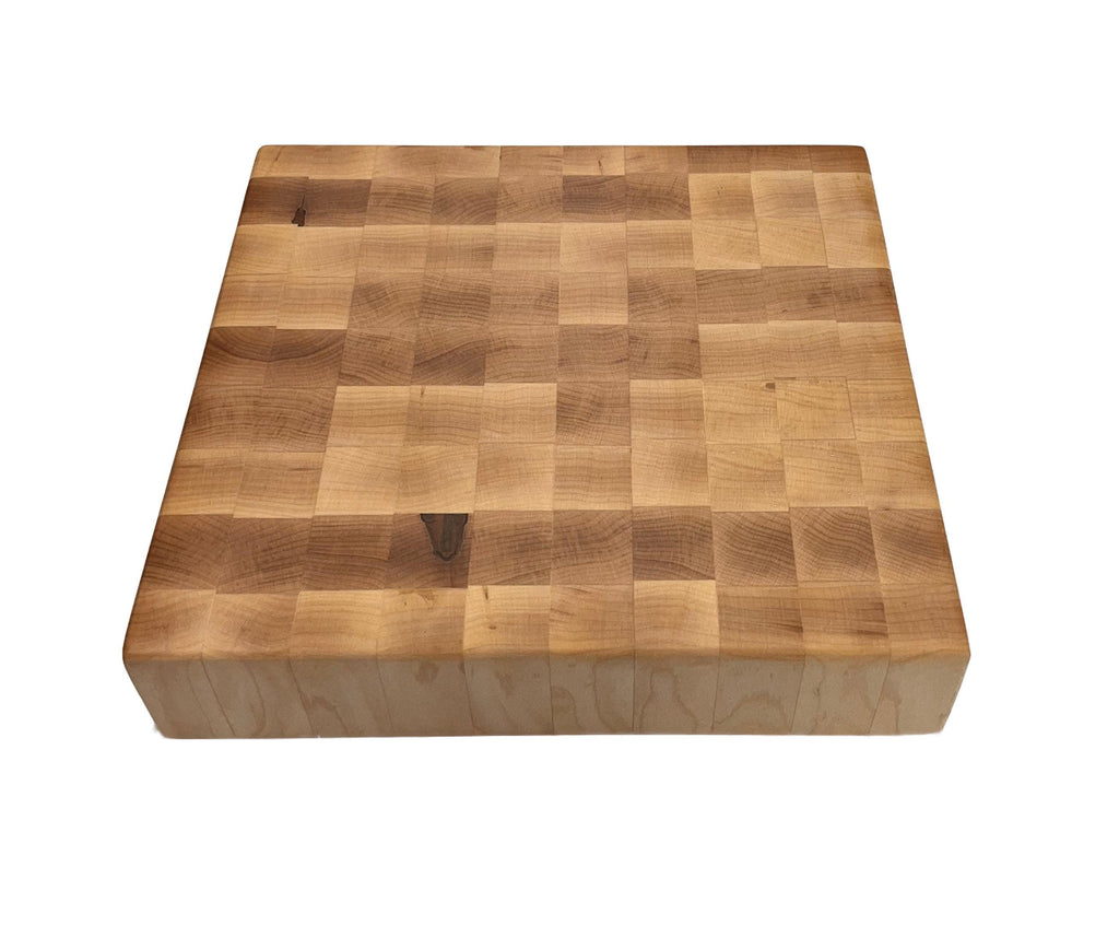 Handmade Maple End Grain Cutting Board: 10x10x2 Chopping Block