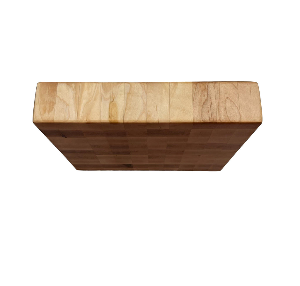 Handmade Maple End Grain Cutting Board: 10x10x2 Chopping Block