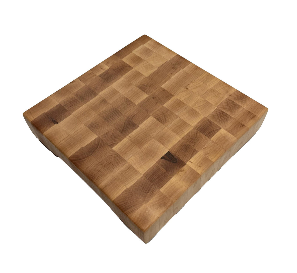 Handmade Maple End Grain Cutting Board: 10x10x2 Chopping Block