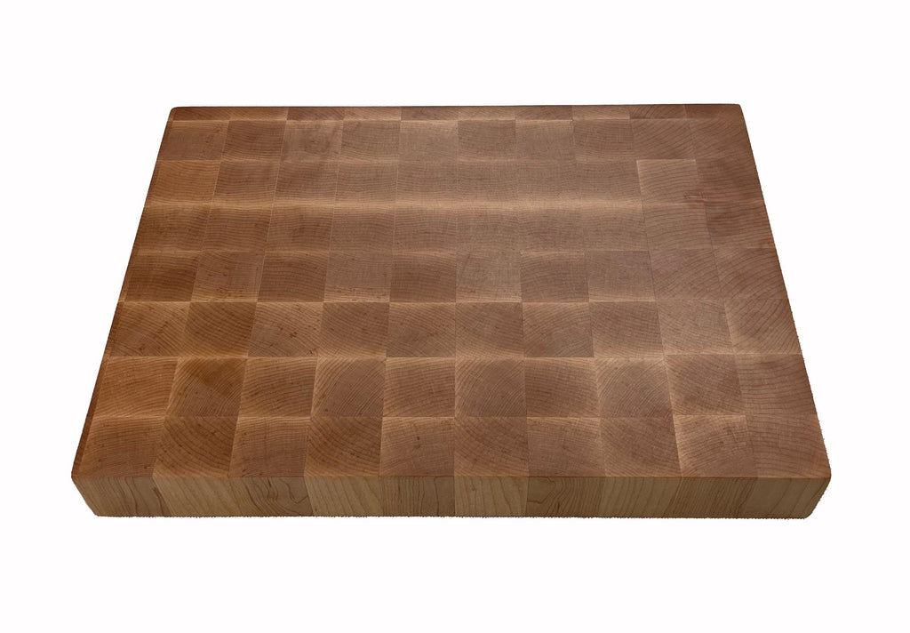 End Grain Maple Chopping Block Handmade Cutting Board Butcher Block with Routed Handles