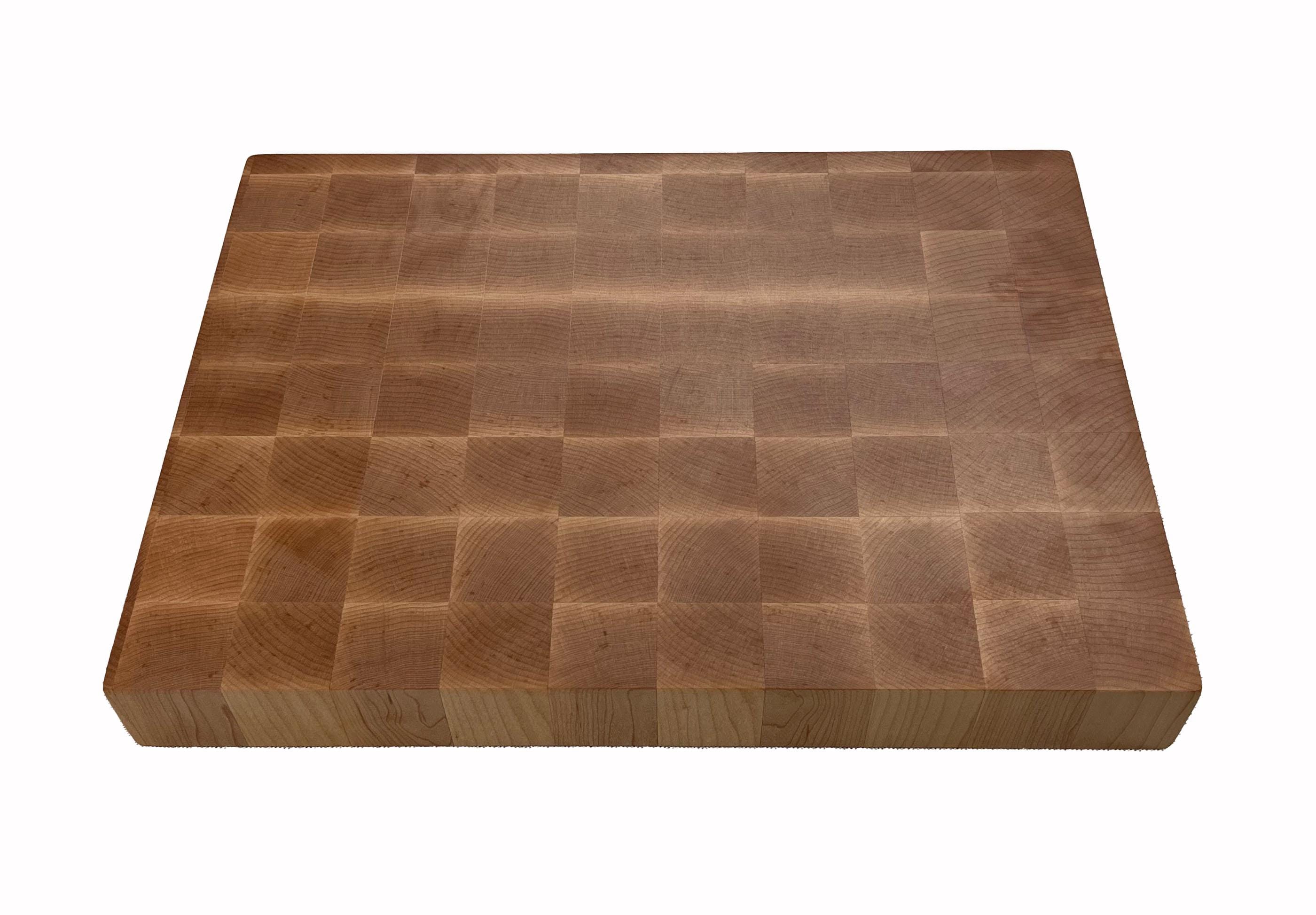 End Grain Maple Chopping Block Handmade Cutting Board Butcher Block with Routed Handles