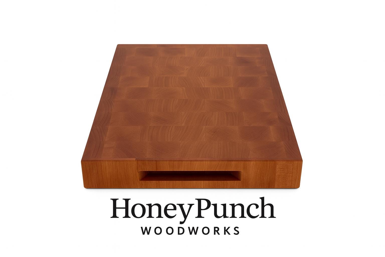 Cherry 12x18x1.75 Chopping Block/ Cutting Board with Mitered Center Handles.