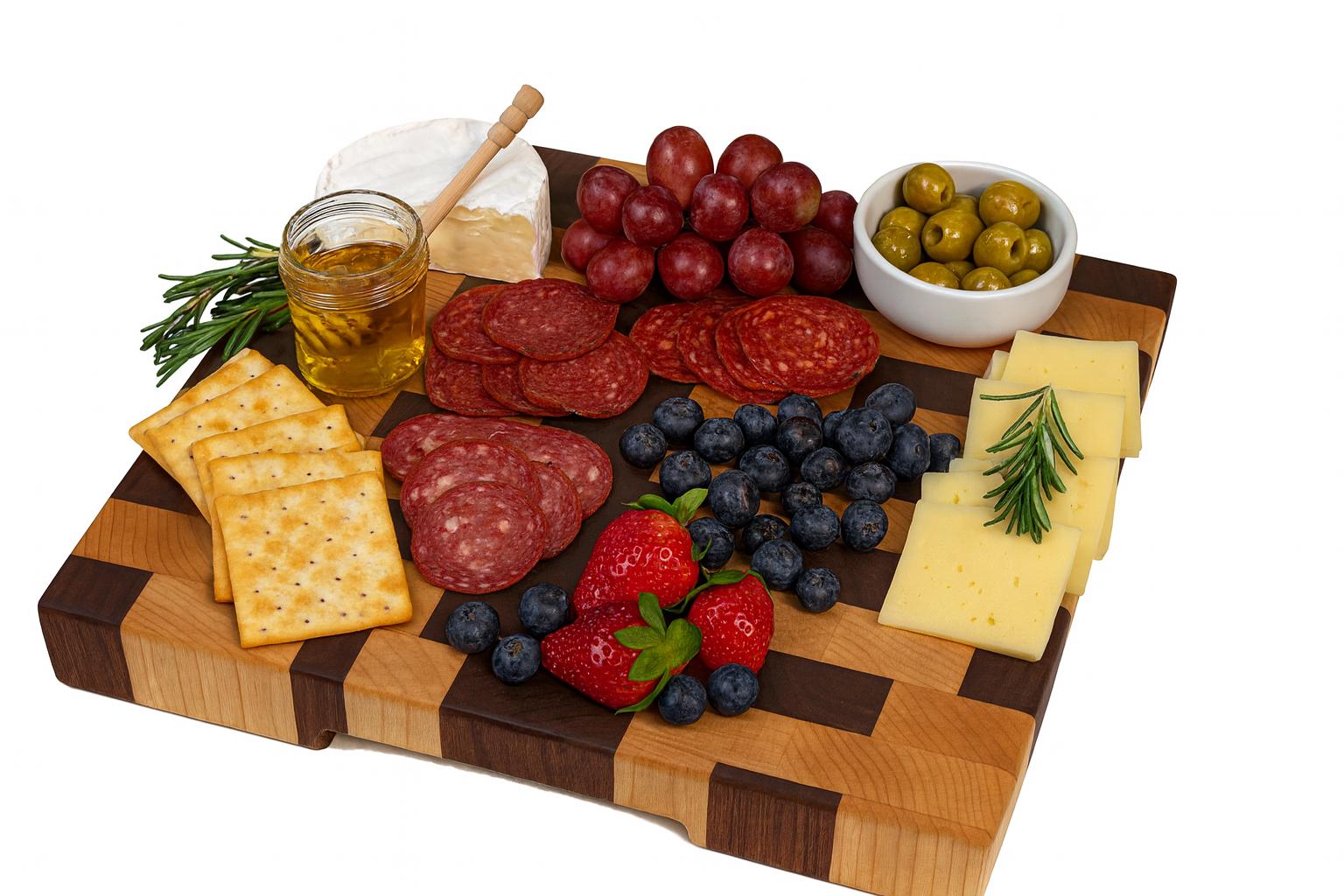 Handcrafted Walnut & Maple Cutting Board: 12" Butcher Block